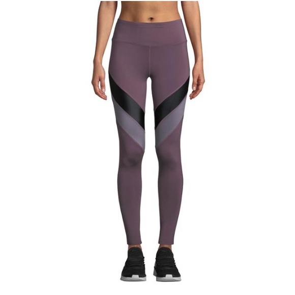 BCBGMaxAzria Pants - BCBGMAXAZRIA Purple Performance Colorblock Chevron Workout Activewear Bottoms Lg